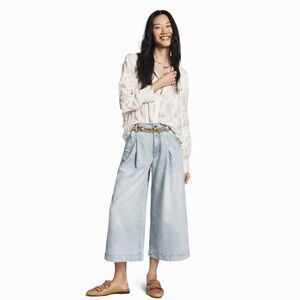 Pilcro L High Rise Crop Wide Leg 0423 Jeans elastic blue Anthropologie large